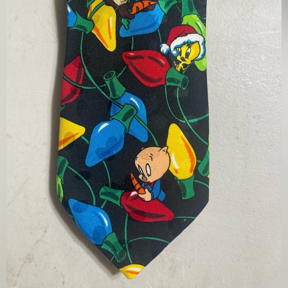 Warner Bros. Tie with Vibrant Floral Accents - Picture 2 of 6